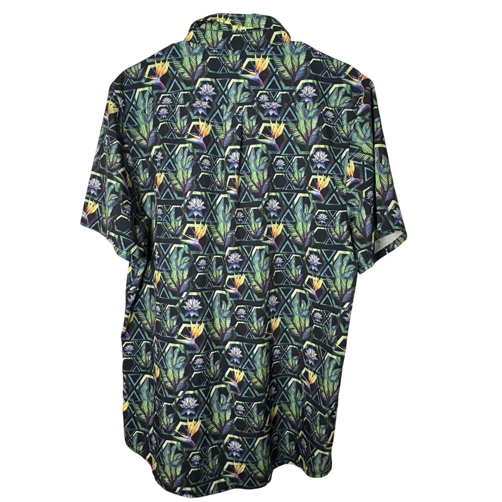 WESC Hawaiian Shirt Mens S Women M Oden Black Floral Geometric Vacation Beach - Picture 4 of 7